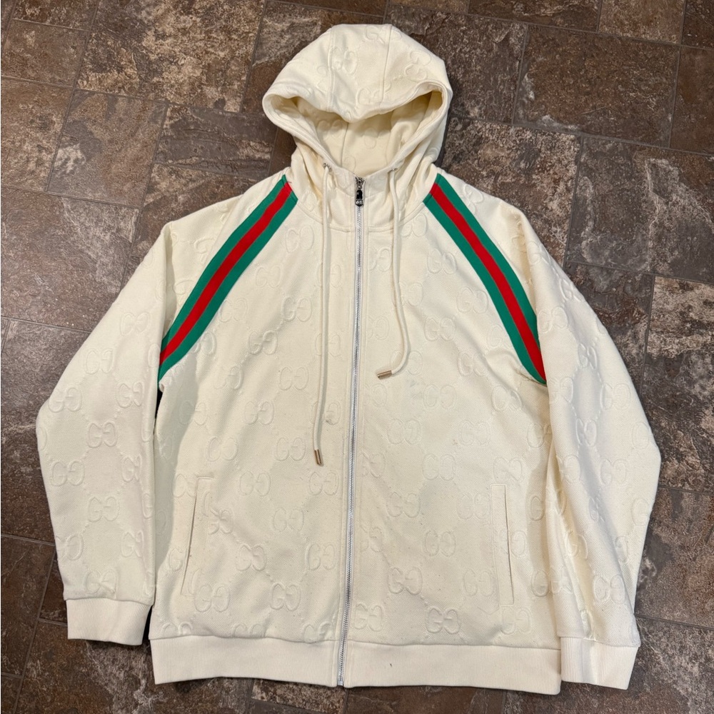 Gucci Signature Web Zip-Up Sweater - Oversized Large